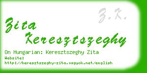 zita keresztszeghy business card